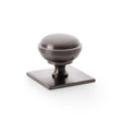 Alexander & Wilks Cabinet Hardware Dark Bronze PVD / Cabinet Knobs / 38mm Dia. Alexander & Wilks Quantock Cupboard Knob on Square Backplate - Dark Bronze PVD - 38mm