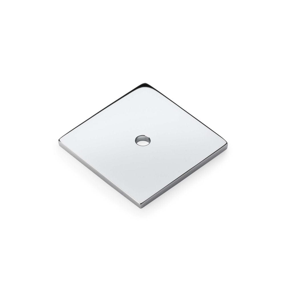 Alexander & Wilks Cabinet Hardware Polished Chrome / Cabinet Knob/Pull Backplates Alexander & Wilks Quantock Square Backplate - Polished Chrome
