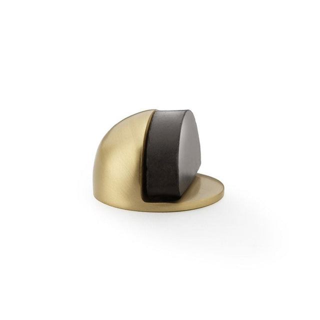 Alexander & Wilks Door Furniture Satin Brass / Floor Door Stop Alexander & Wilks Shield Floor Mounted Door Stop - Satin Brass