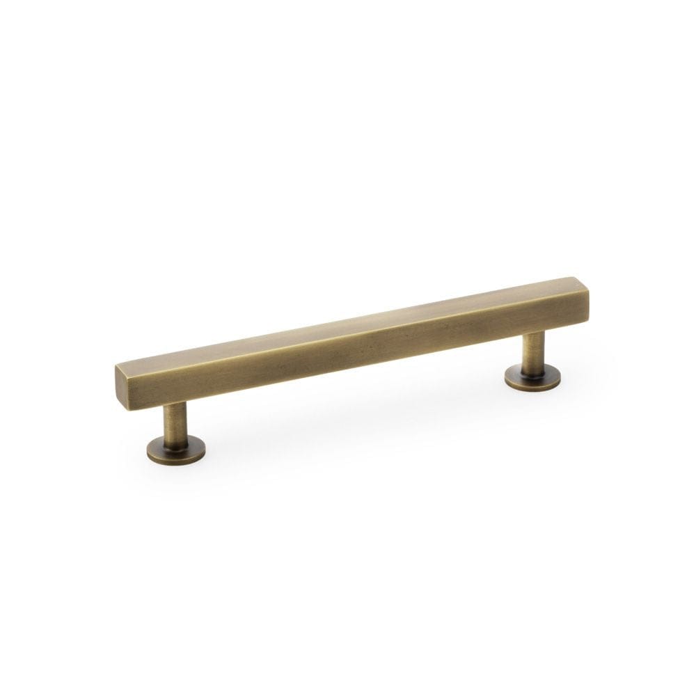 Alexander & Wilks Cabinet Hardware Antique Brass / Cabinet Pull Handles / 128mm Alexander & Wilks Square T-Bar Cabinet Pull Handle - Antique Brass - Centres 128mm