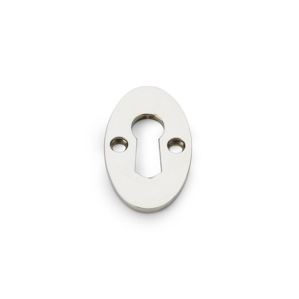Alexander & Wilks Door Furniture Polished Nickel / Mortice Key Profile Escutcheons Alexander & Wilks Standard Key Profile Ellipse Escutcheon - Polished Nickel