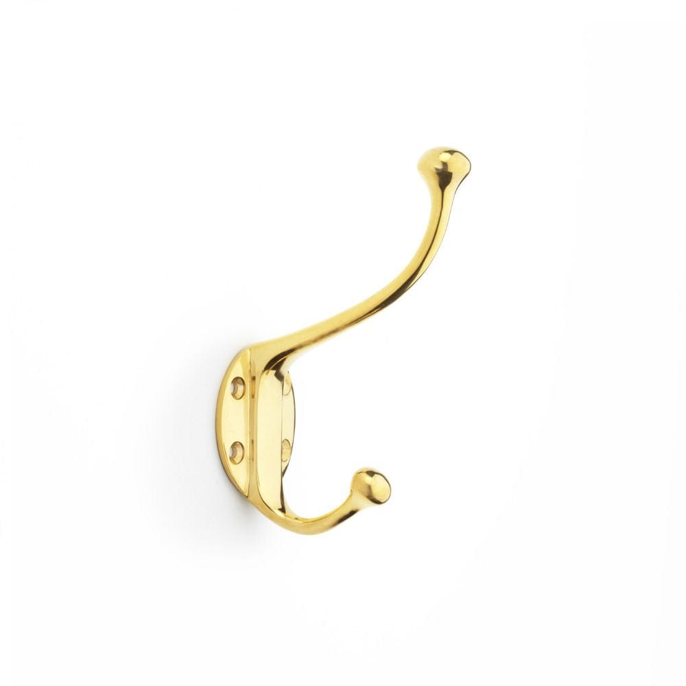 Alexander & Wilks Accessories Unlacquered Brass / Hat & Coat Hooks Alexander & Wilks Traditional Hat and Coat Hook - Unlacquered Brass