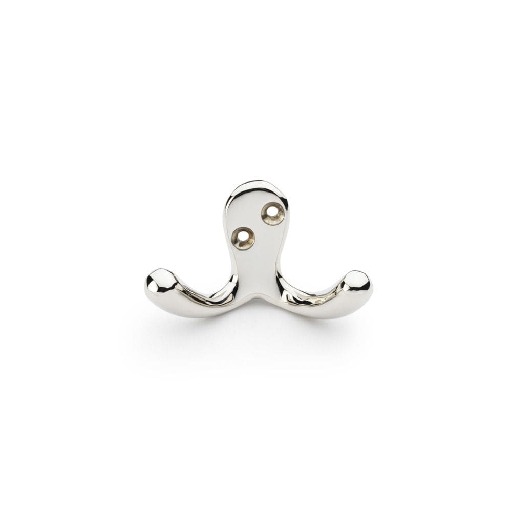 Alexander & Wilks Accessories Polished Nickel / Double Coat Hooks Alexander & Wilks Victorian Double Robe Hook - Polished Nickel