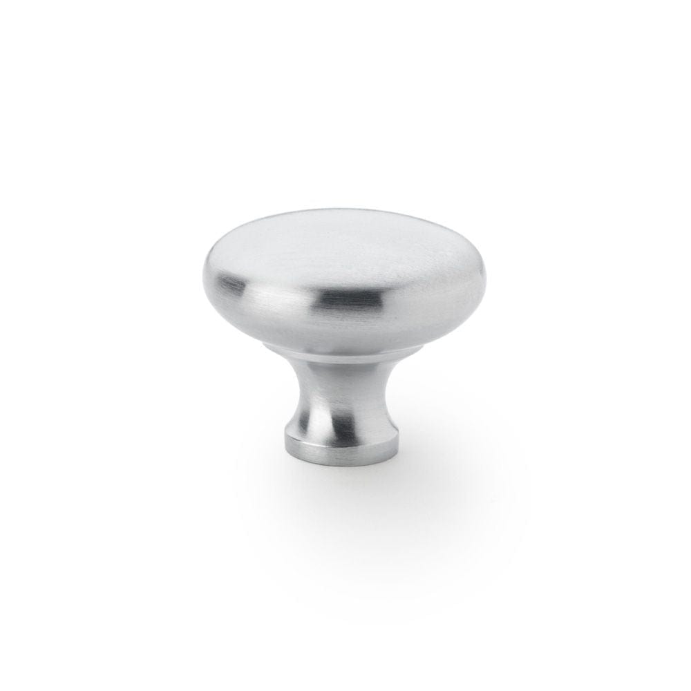 Alexander & Wilks Cabinet Hardware Satin Chrome / Cabinet Knobs / 38mm Dia. Alexander & Wilks Wade Round Cupboard Knob - Satin Chrome - 38mm