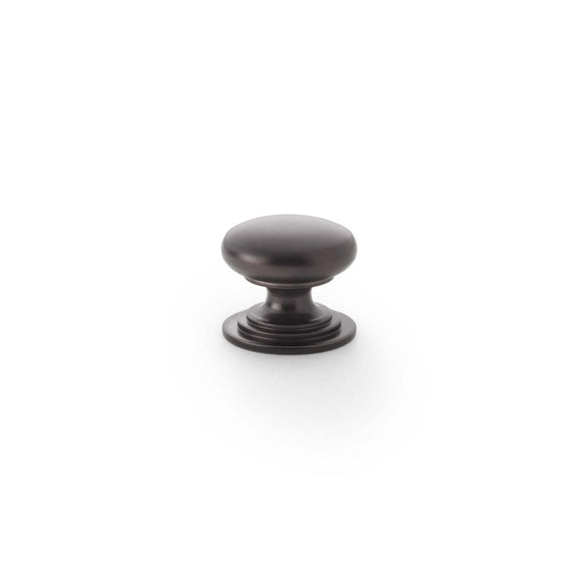 Alexander & Wilks Cabinet Hardware Dark Bronze / Cabinet Knobs / 25mm Dia. Alexander & Wilks Waltz Round Cupboard Knob on Stepped Rose - Dark Bronze - 25mm