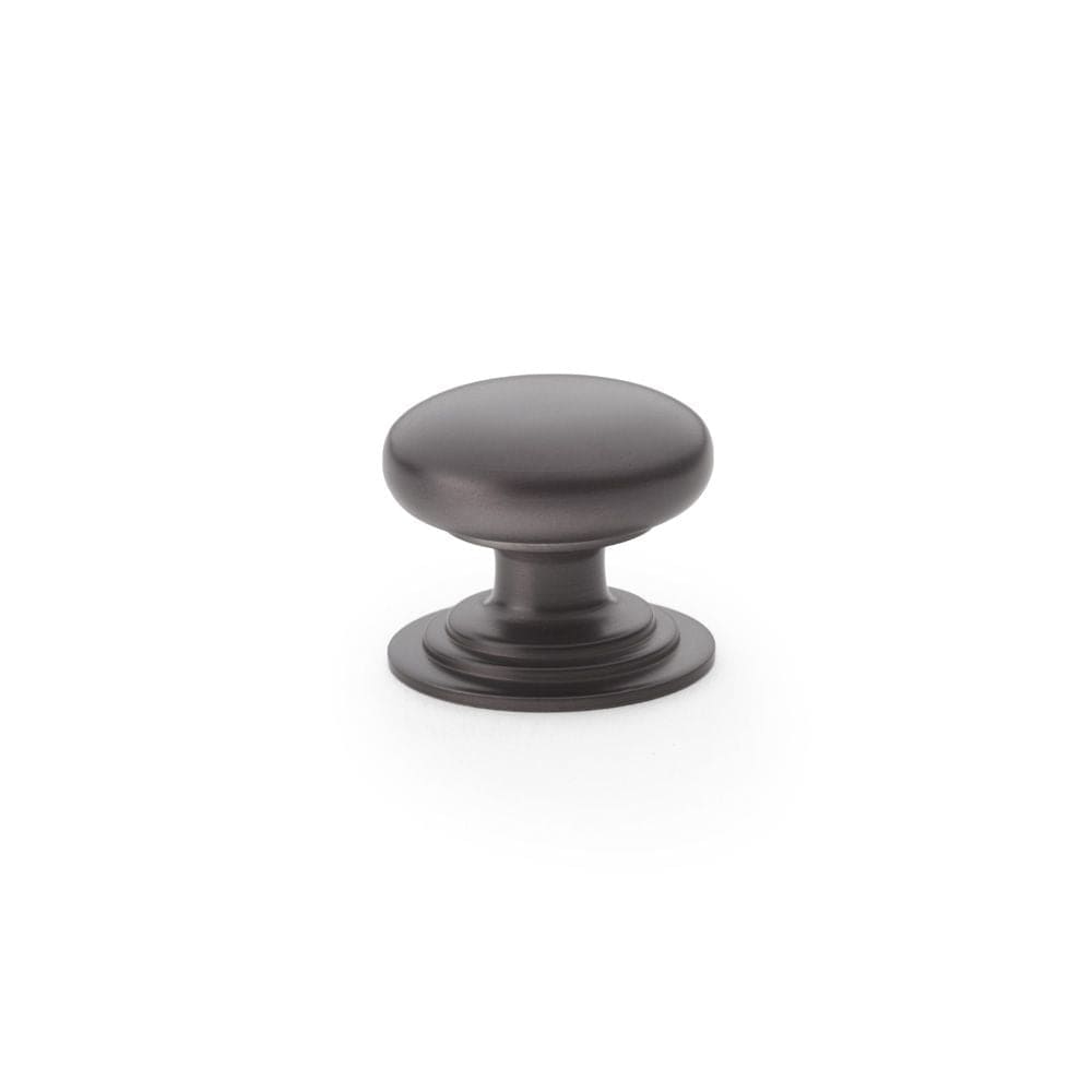 Alexander & Wilks Cabinet Hardware Dark Bronze / Cabinet Knobs / 32mm Dia. Alexander & Wilks Waltz Round Cupboard Knob on Stepped Rose - Dark Bronze - 32mm