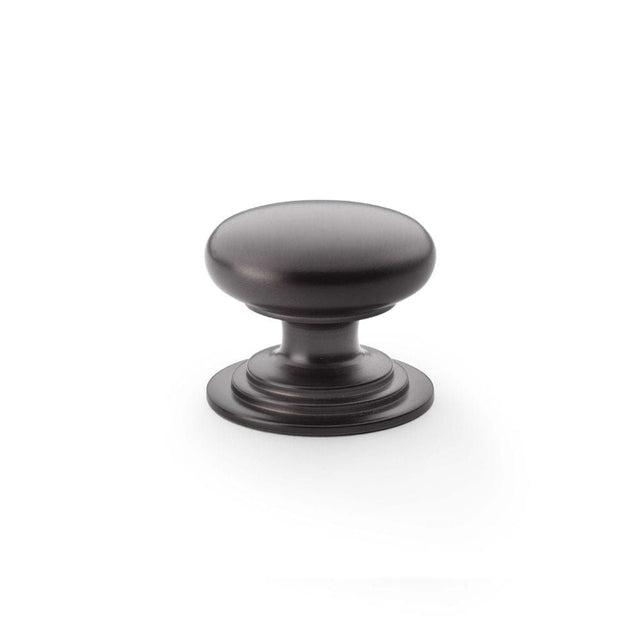 Alexander & Wilks Cabinet Hardware Dark Bronze / Cabinet Knobs / 38mm Dia. Alexander & Wilks Waltz Round Cupboard Knob on Stepped Rose - Dark Bronze - 38mm