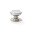Alexander & Wilks Cabinet Hardware Satin Nickel / Cabinet Knobs / 38mm Dia. Alexander & Wilks Waltz Round Cupboard Knob on Stepped Rose - Satin Nickel - 38mm