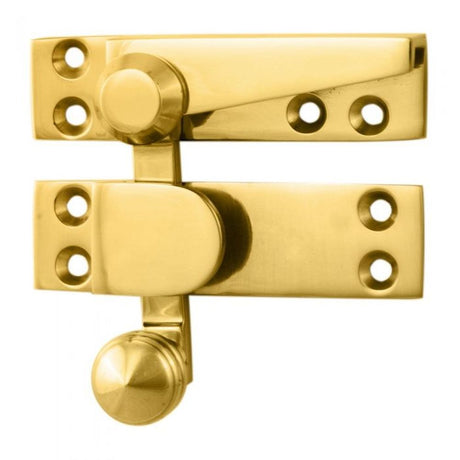 This is an image of a Carlisle Brass - Architectural Quality Quadrant Sash Fastener - Polished Brass that is availble to order from Trade Door Handles in Kendal.