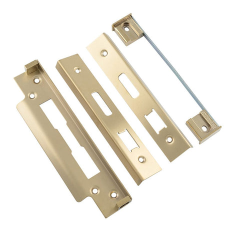 This is an image of a Eurospec - BS Rebate Set (Sash Lock) - PVD that is availble to order from Trade Door Handles in Kendal.