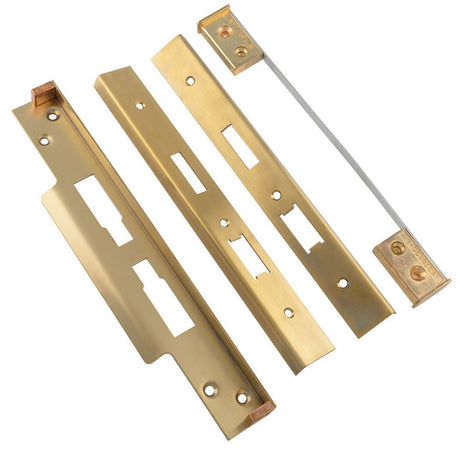 This is an image of a Eurospec - Rebate Set Architectural Din Locks - PVD that is availble to order from Trade Door Handles in Kendal.