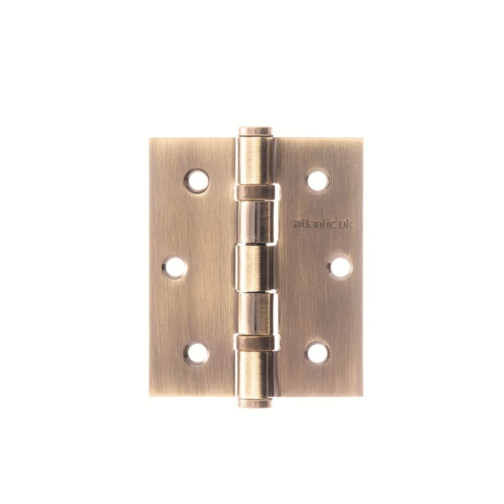 Atlantic Hardware Hinges Antique Brass / Ball Bearing Hinges / 3" (76mm) Atlantic Ball Bearing Hinges 3" x 2.5" x 2.5mm - Antique Brass
