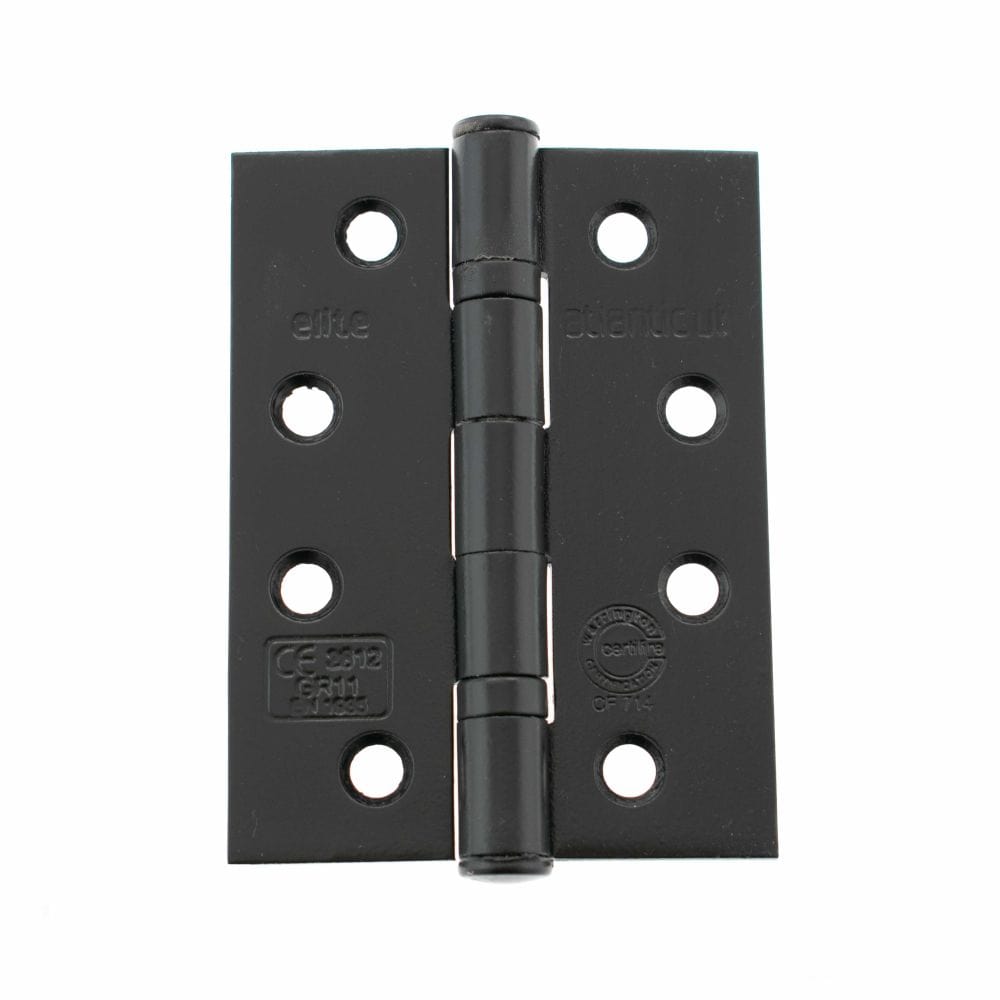 Atlantic Hardware Hinges Matt Black / Ball Bearing Hinges / 4" x (102mm) Atlantic Ball Bearing Hinges Grade 11 Fire Rated 4" x 3" x 2.5mm - Matt Black