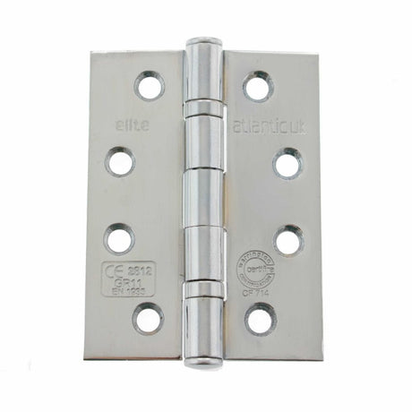 Atlantic Hardware Hinges Polished Chrome / Ball Bearing Hinges / 4" x (102mm) Atlantic Ball Bearing Hinges Grade 11 Fire Rated 4" x 3" x 2.5mm - Polished Chro