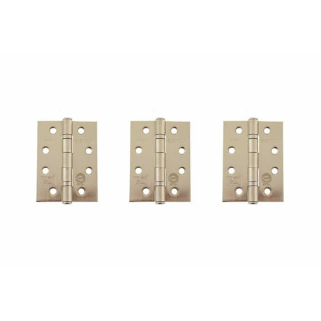 Atlantic Hardware Hinges Satin Nickel / Ball Bearing Hinges / 4" x (102mm) Atlantic Ball Bearing Hinges Grade 11 Fire Rated 4" x 3" x 2.5mm set of 3 - Sati