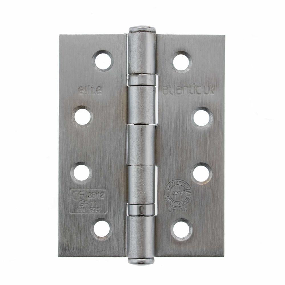 Atlantic Hardware Hinges Satin Stainless Steel / Ball Bearing Hinges / 4" x (102mm) Atlantic Ball Bearing Hinges Grade 11 Fire Rated 4" x 3" x 2.5mm - SSS