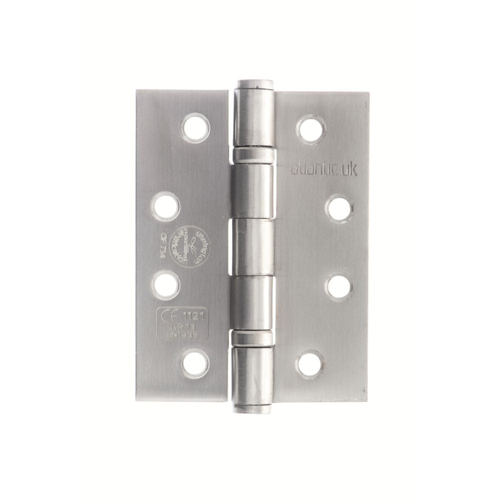 Atlantic Hardware Hinges Satin Stainless Steel / Ball Bearing Hinges / 4" x (102mm) Atlantic Ball Bearing Hinges Grade 13 Fire Rated 4" X 3" X 3mm set of 3 - SSS