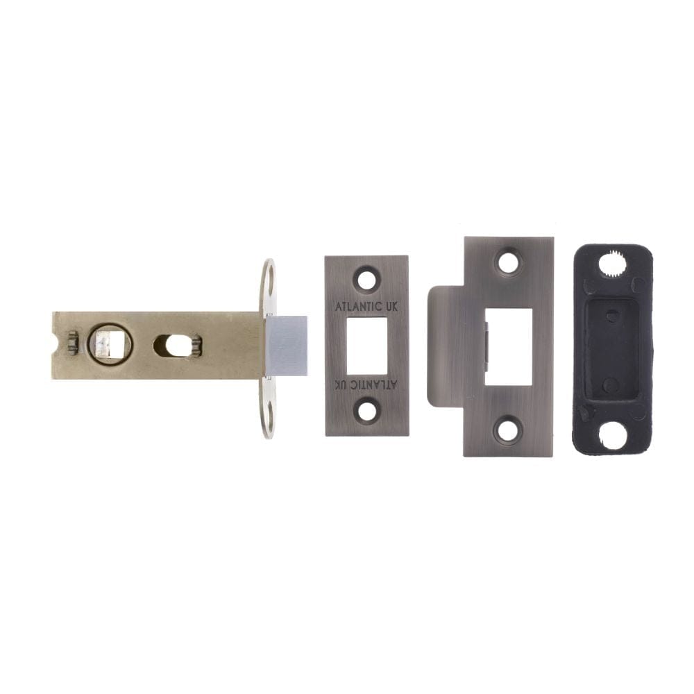 Atlantic Hardware Locks & Latches Matt Gun Metal / Tubular Mortice Latch / 2.5" Atlantic Bolt Through Tubular Latch 2.5" - Matt Gun Metal