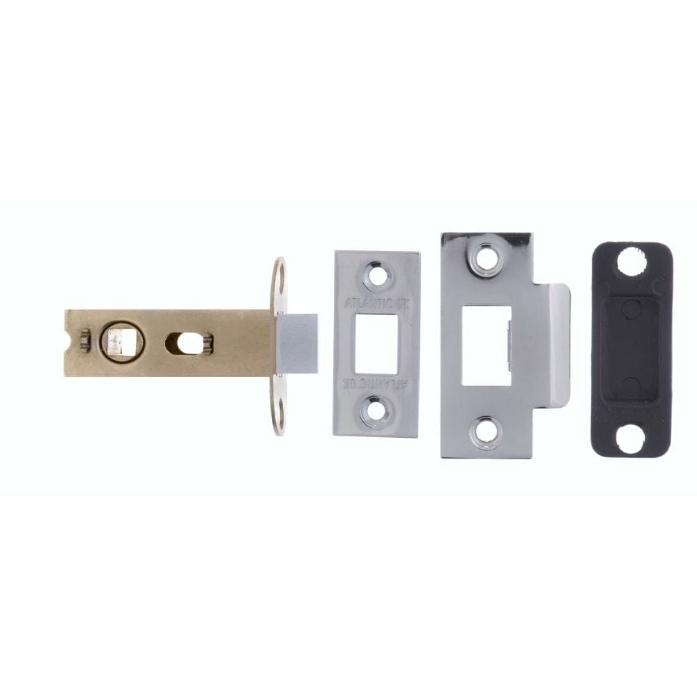 Atlantic Hardware Locks & Latches Polished Chrome / Tubular Mortice Latch / 2.5" Atlantic Bolt Through Tubular Latch 2.5" - Polished Chrome