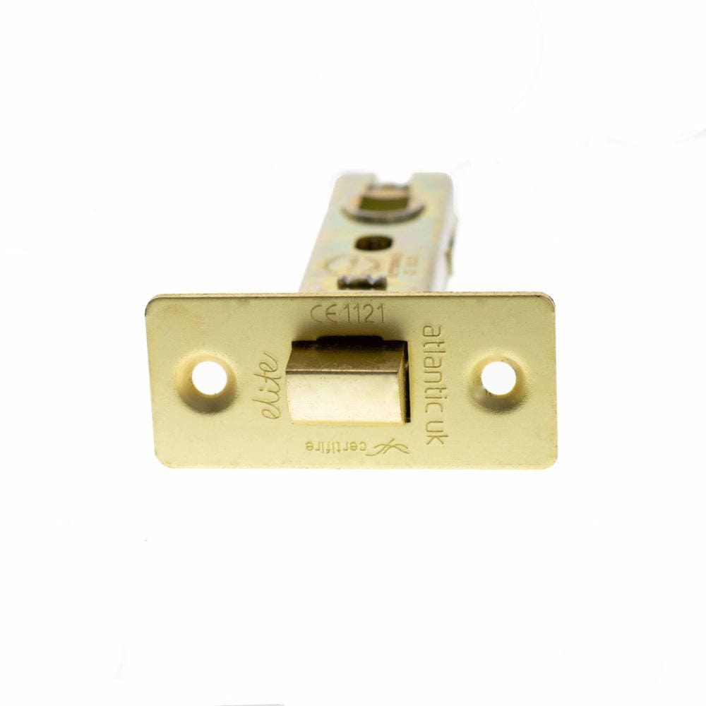 Atlantic Hardware Locks & Latches Satin Brass / Tubular Mortice Latch / 3" Atlantic Fire-Rated CE Marked Bolt Through Tubular Latch 3" - Satin Brass