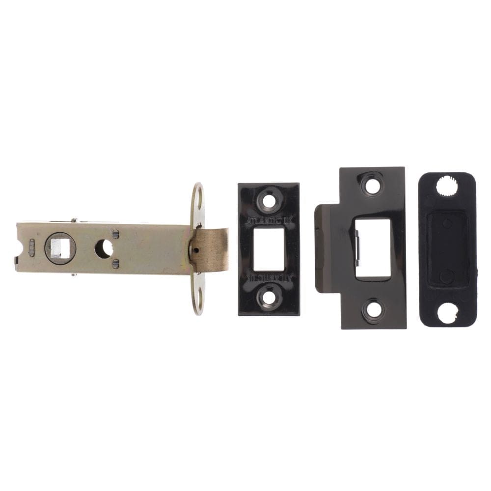 Atlantic Hardware Locks & Latches Black Nickel / Tubular Mortice Latch / 3" Atlantic Heavy Duty Bolt Through Tubular Latch 3" - Black Nickel