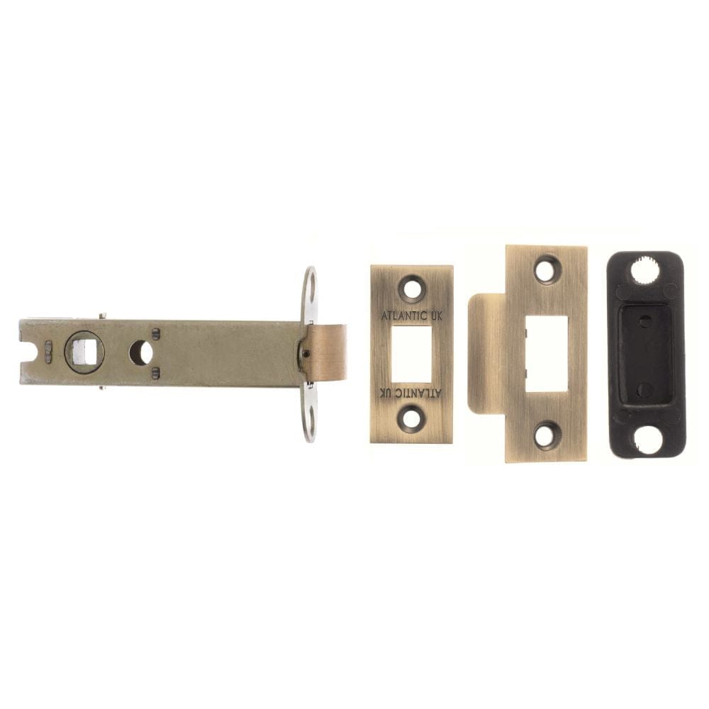 Atlantic Hardware Locks & Latches Matt Antique Brass / Tubular Mortice Latch / 4" Atlantic Heavy Duty Bolt Through Tubular Latch 4" - Matt Antique Brass