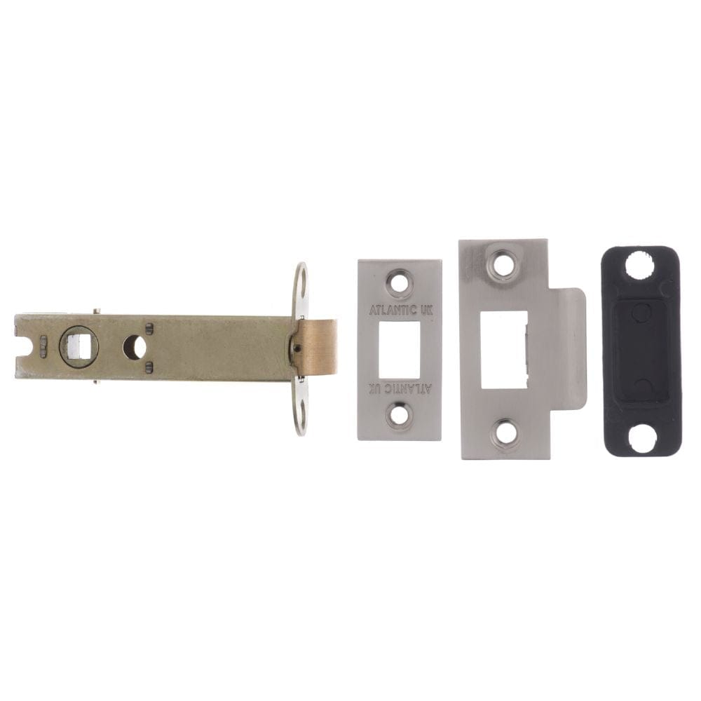 Atlantic Hardware Locks & Latches Satin Nickel / Tubular Mortice Latch / 4" Atlantic Heavy Duty Bolt Through Tubular Latch 4" - Satin Nickel