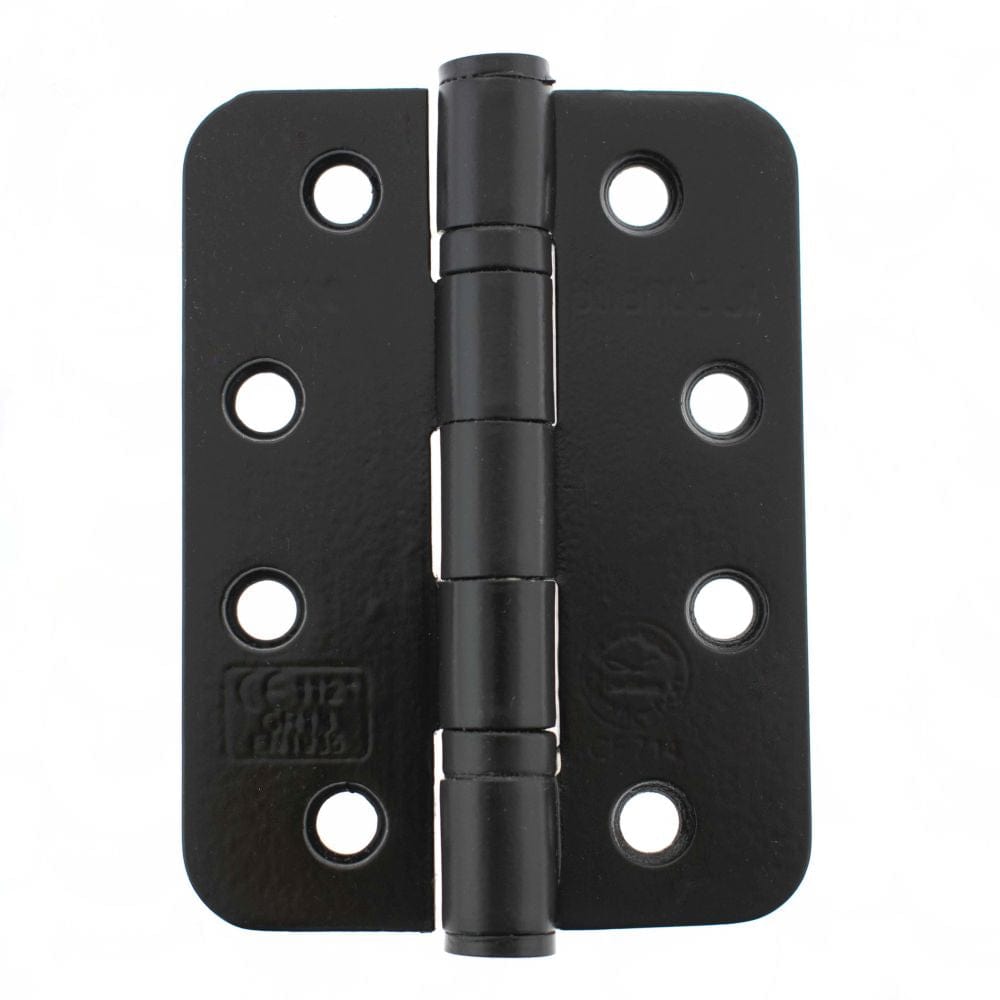 Atlantic Hardware Hinges Matt Black / Ball Bearing Hinges / 4" x (102mm) Atlantic Radius Corner Ball Bearing Hinges 4" X 3" X 3mm - Matt Black