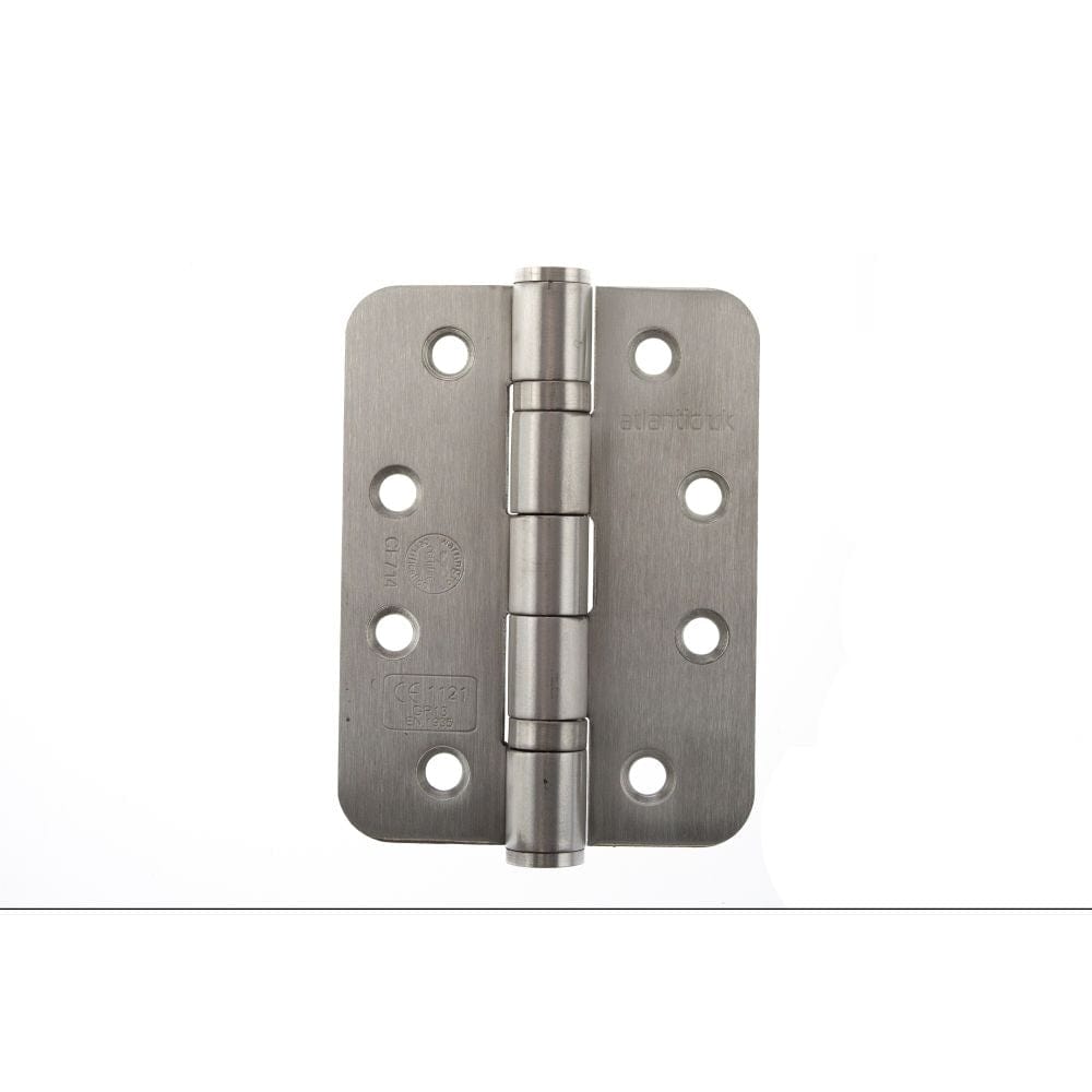Atlantic Hardware Hinges Satin Stainless Steel / Ball Bearing Hinges / 4" x (102mm) Atlantic Radius Corner Ball Bearing Hinges 4" X 3" X 3mm - SSS