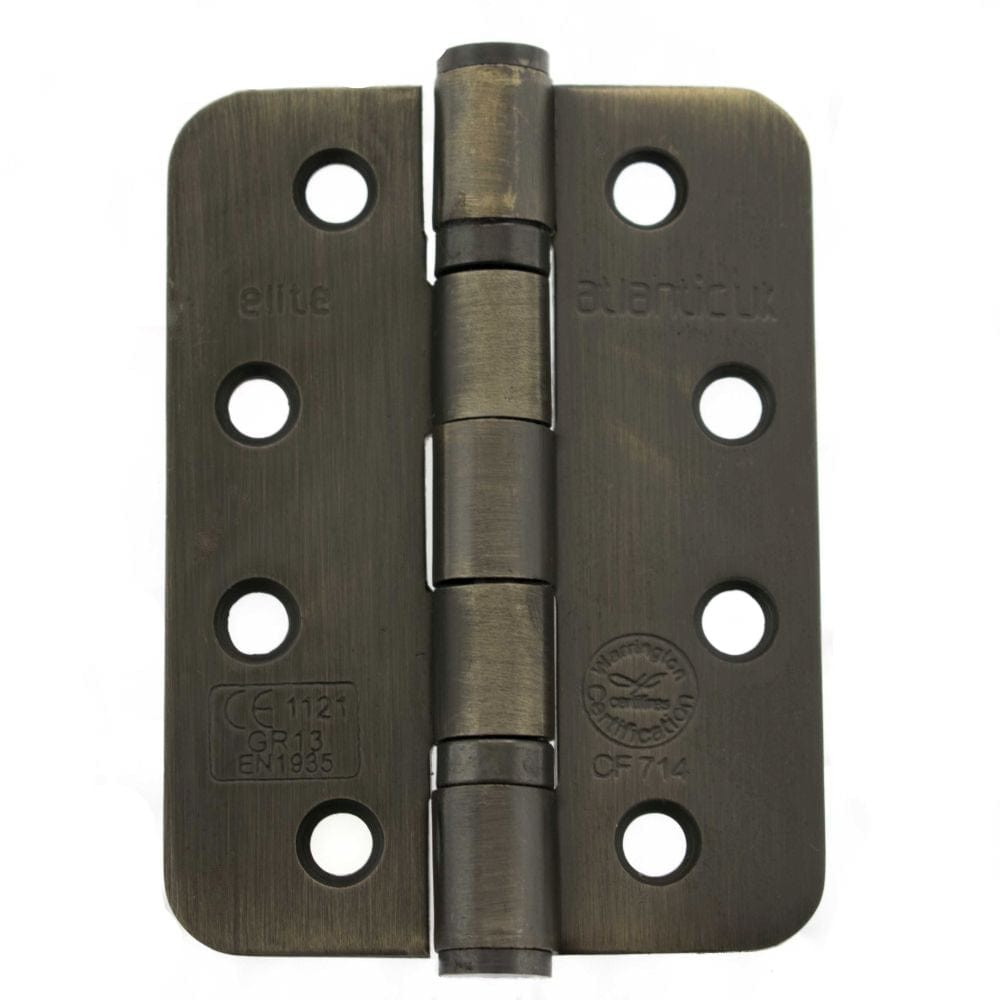 Atlantic Hardware Hinges Urban Bronze / Ball Bearing Hinges / 4" x (102mm) Atlantic Radius Corner Ball Bearing Hinges 4" X 3" X 3mm - Urban Bronze