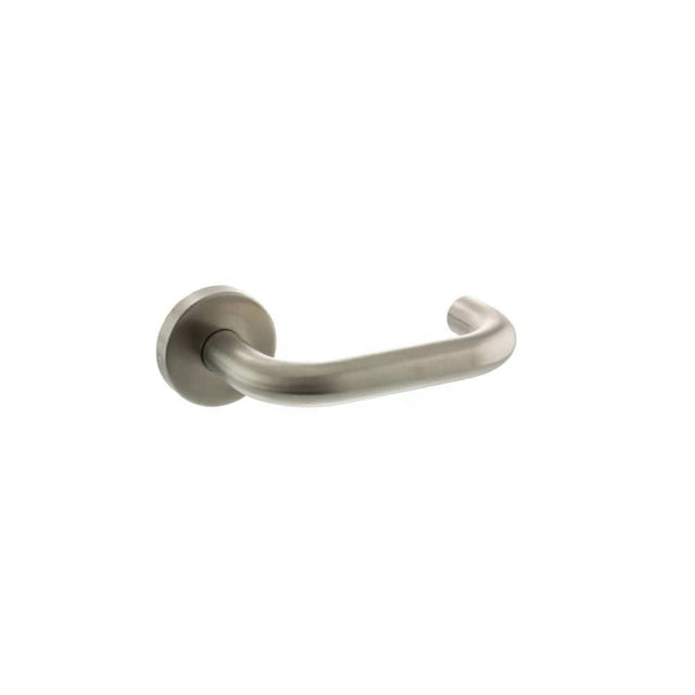 Atlantic Hardware Door Furniture Satin Stainless Steel / Round Rose Atlantic Return To Door Lever - Satin Stainless Steel