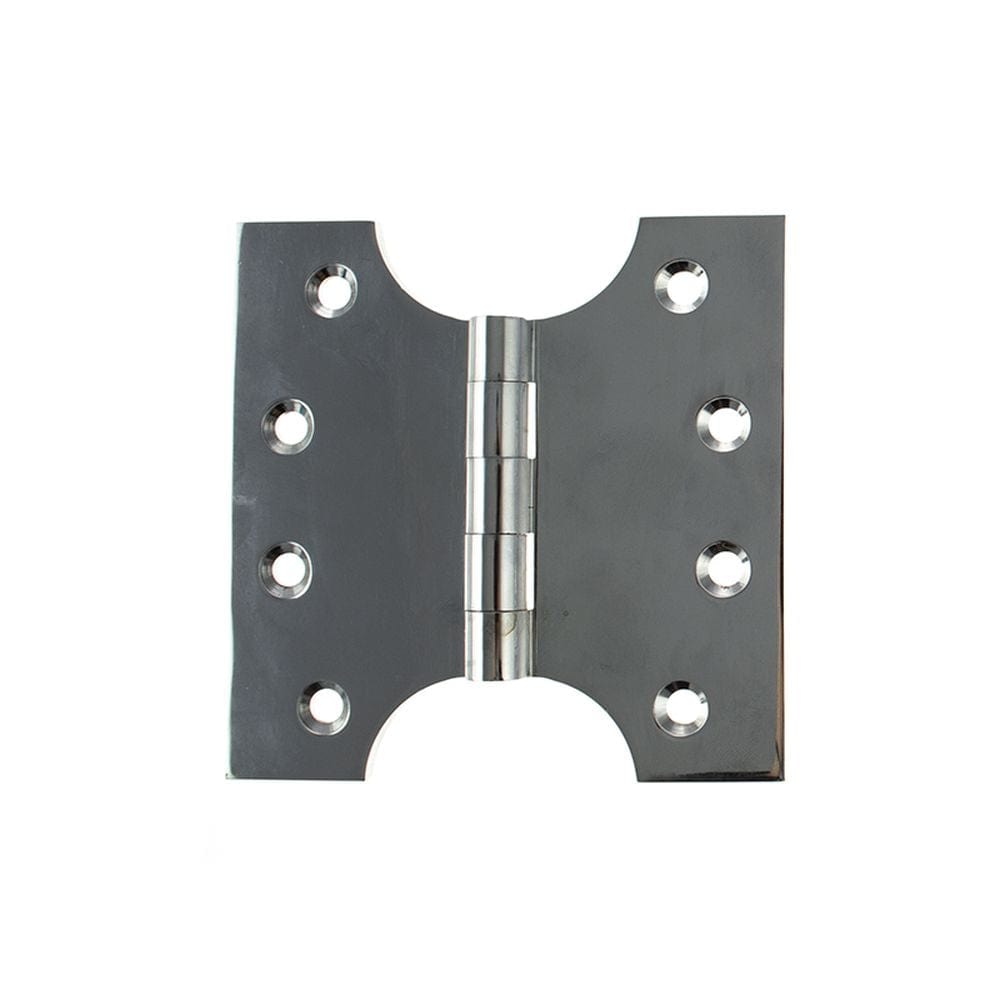 Atlantic Hardware Hinges Polished Chrome / Parliament Hinges / 4" x (102mm) Atlantic (Solid Brass) Parliament Hinges 4" x 2" x 4mm - Polished Chrome