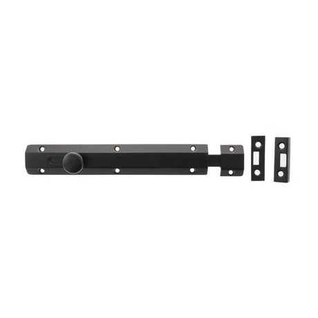 Atlantic Hardware Accessories Matt Black / Straight Surface Bolts / 200mm / 8" Atlantic Solid Brass Surface Door Bolt 8" - Matt Black