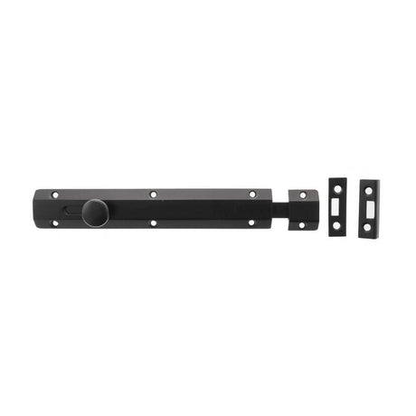 Atlantic Hardware Accessories Matt Black / Straight Surface Bolts / 200mm / 8" Atlantic Solid Brass Surface Door Bolt 8" - Matt Black