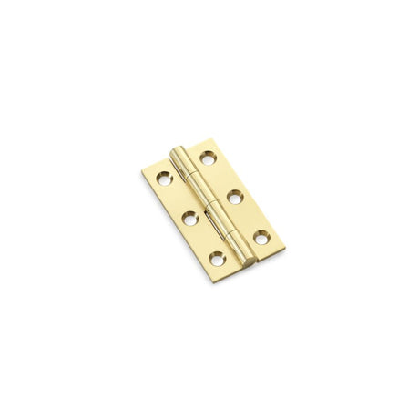 This is an image showing Alexander & Wilks Heavy Pattern Solid Brass Cabinet Butt Hinge - Polished Brass - 2" aw050-ch-pb available to order from Trade Door Handles in Kendal, quick delivery and discounted prices.