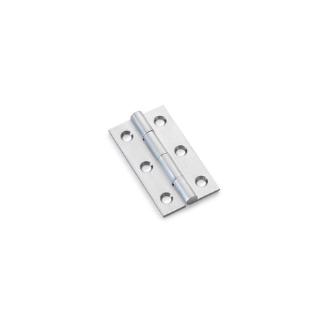 This is an image showing Alexander & Wilks Heavy Pattern Solid Brass Cabinet Butt Hinge - Satin Chrome - 2" aw050-ch-sc available to order from Trade Door Handles in Kendal, quick delivery and discounted prices.