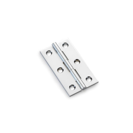 This is an image showing Alexander & Wilks Heavy Pattern Solid Brass Cabinet Butt Hinge - Polished Chrome - 2.5" aw064-ch-pc available to order from Trade Door Handles in Kendal, quick delivery and discounted prices.