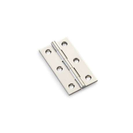 This is an image showing Alexander & Wilks Heavy Pattern Solid Brass Cabinet Butt Hinge - Polished Nickel - 2.5" aw064-ch-pn available to order from Trade Door Handles in Kendal, quick delivery and discounted prices.