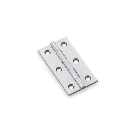 This is an image showing Alexander & Wilks Heavy Pattern Solid Brass Cabinet Butt Hinge - Satin Chrome - 2.5" aw064-ch-sc available to order from Trade Door Handles in Kendal, quick delivery and discounted prices.