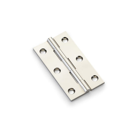 This is an image showing Alexander & Wilks Heavy Pattern Solid Brass Cabinet Butt Hinge - Polished Nickel - 3" aw075-ch-pn available to order from Trade Door Handles in Kendal, quick delivery and discounted prices.