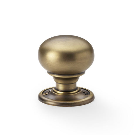 This is an image showing Alexander & Wilks Kershaw Door Knob - Antique Brass - Knob 41mm aw300-41-ab available to order from Trade Door Handles in Kendal, quick delivery and discounted prices.