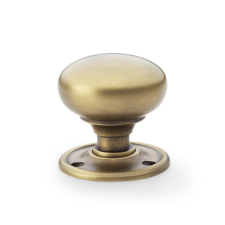 This is an image showing Alexander & Wilks Kershaw Door Knob - Antique Brass - Knob 51mm aw300-51-ab available to order from Trade Door Handles in Kendal, quick delivery and discounted prices.