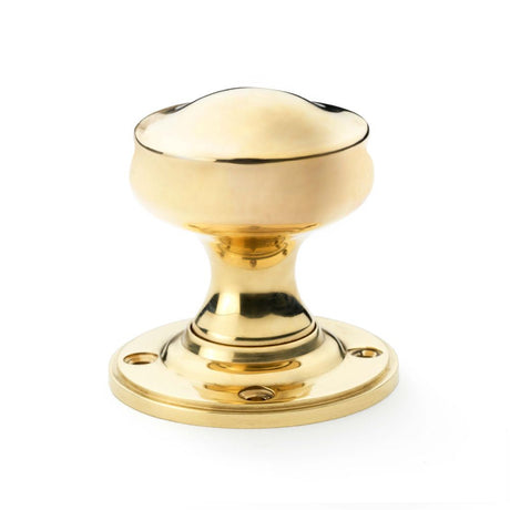 This is an image showing Alexander & Wilks Harris Door Knob - Unlacquered Brass aw301-50-ub available to order from Trade Door Handles in Kendal, quick delivery and discounted prices.