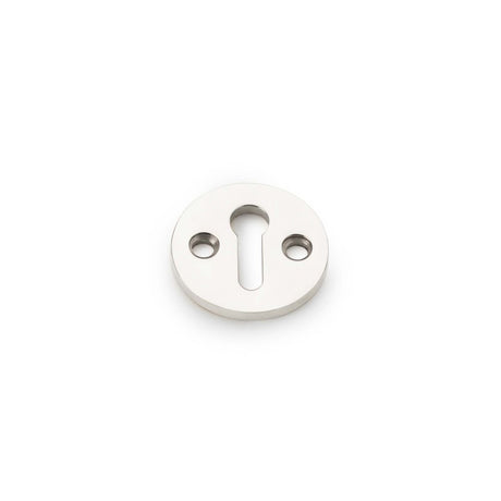 This is an image showing Alexander & Wilks Standard Profile Round Escutcheon - Polished Nickel aw380-pn available to order from Trade Door Handles in Kendal, quick delivery and discounted prices.
