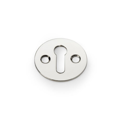 This is an image showing Alexander & Wilks Victorian Standard Profile Escutcheon - Polished Nickel aw399pn available to order from Trade Door Handles in Kendal, quick delivery and discounted prices.