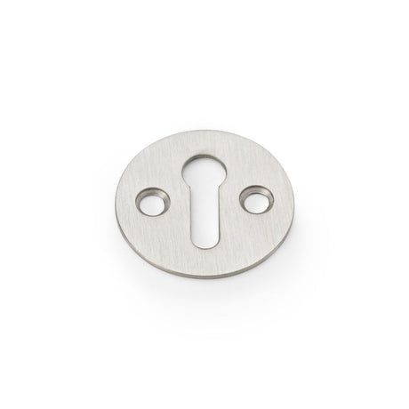 This is an image showing Alexander & Wilks Victorian Standard Profile Escutcheon - Satin Nickel aw399sn available to order from Trade Door Handles in Kendal, quick delivery and discounted prices.