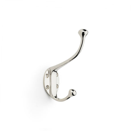 This is an image showing Alexander & Wilks Traditional Hat and Coat Hook - Polished Nickel aw772pn available to order from Trade Door Handles in Kendal, quick delivery and discounted prices.