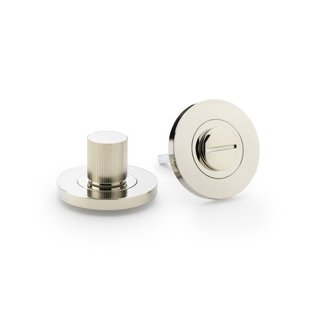 This is an image showing Alexander & Wilks Reeded Thumbturn and Release - Polished Nickel PVD aw792pnpvd available to order from Trade Door Handles in Kendal, quick delivery and discounted prices.
