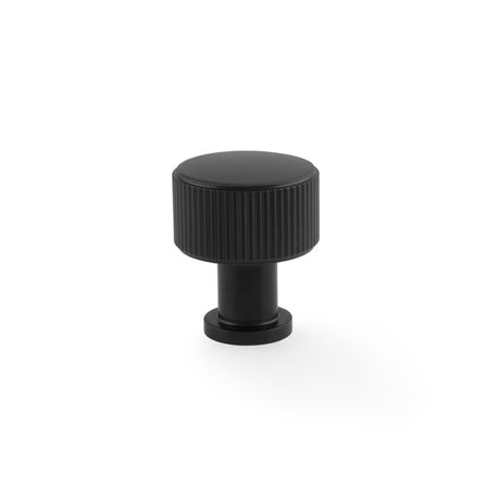 This is an image showing Alexander & Wilks Lucia Reeded Cupboard Knob - Black - 29mm aw807r-29-bl available to order from Trade Door Handles in Kendal, quick delivery and discounted prices.