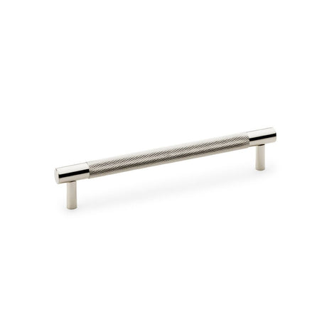 This is an image showing Alexander & Wilks Brunel Knurled T-Bar Cupboard Handle - Polished Nickel - Centres 160mm aw810-160-pn available to order from Trade Door Handles in Kendal, quick delivery and discounted prices.